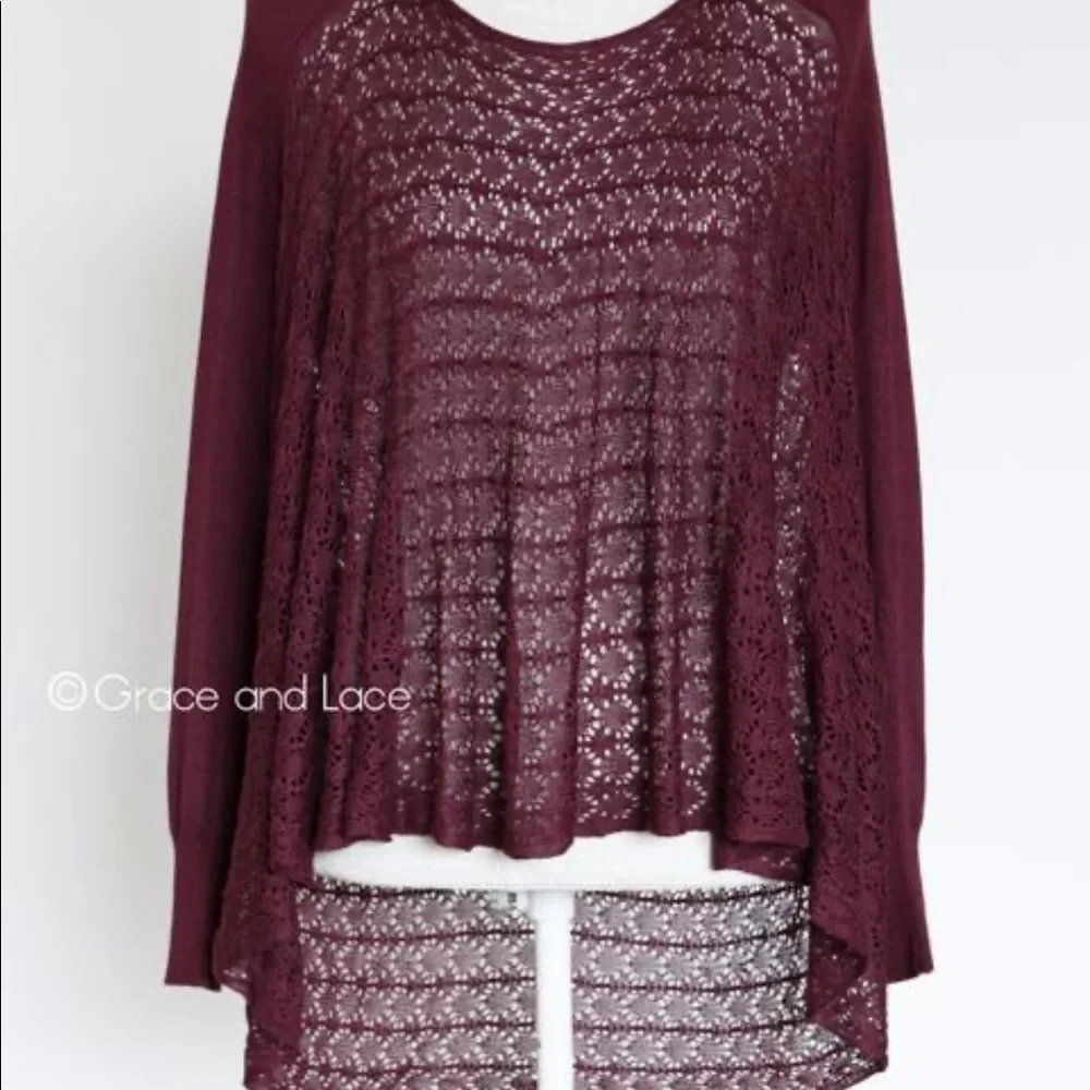 Grace & Lace Burgundy Sweater - Picture 4 of 7